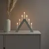 Image de Konstsmide Christmas Chandelier en bois, 7 lampes, hauteur 34cm gris