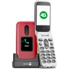 Image de Doro - 2880 - Téléphone Portable Senior - Téléphone À Clapet 4G - Double Écran Et Grandes Touches - Touche d'Assistance - Caméra - Fonction HD Voice - Socle Chargeur Inclus - Rouge/Blanc