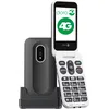 Image de Doro - Leva L20 - Téléphone Portable Senior - Téléphone À Clapet 4G Débloqué - Grand Écran - Son HD Puissant - Appareil Photo - Touche d'Assistance avec GPS - Socle Chargeur Inclus - Noir/Blanc