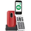 Image de Doro - Leva L20 - Téléphone Portable Senior - Téléphone À Clapet 4G Débloqué - Grand Écran - Son HD Puissant - Appareil Photo - Touche d'Assistance avec GPS - Socle Chargeur Inclus - Rouge/Blanc