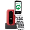 Image de Doro - Leva L30 - Téléphone Portable Senior - Téléphone À Clapet 4G Débloqué - Écran Externe - Son HD - Appareil Photo -Touche d'Assistance avec GPS - Socle Chargeur Inclus - Rouge/Blanc