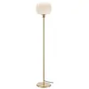 Image de Markslöjd Lampe sur pied En laiton - Avec 1 ampoule - Pour salon, salle à manger ou chambre à coucher - Douille E27 en laiton avec abat-jour en verr