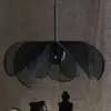 Image de Markslöjd Suspension Styrka, Ø 75 cm, noir/gris fumé, fibre de banane