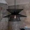 Image de Markslöjd Suspension Duplici, noir, bambou, Ø 57 cm, E27