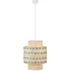 Image de Markslöjd Suspension Ano, Ø 45 cm, textile, beige/brun