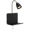Image de Markslöjd Applique murale Cuarto noir 30 cm fer connecteur port USB tablette