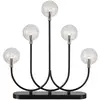 Image de Markslöjd Bougeoir Enys, noir/transparent, fer/verre, à 5 lampes, LED