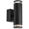Image de Markslöjd Applique d'extérieur LED Luno, noire, à 2 lampes, IP65, à intensité variable
