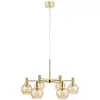 Image de Markslöjd Suspension Ambra, laiton/ambre, verre, Ø 75 cm