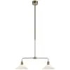 Image de Markslöjd Suspension Vela, laiton vieilli, à 2 lampes, verre, longueur 75 cm