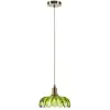 Image de Markslöjd Suspension Kurage, laiton vieilli/vert, verre, Ø 26 cm, E27