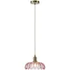 Image de Markslöjd Suspension Kurage, laiton vieilli/rose, verre, Ø 26 cm, E27