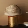 Image de PR Home Lampe à poser Bess, rotin, hauteur 32 cm, forme champignon