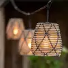 Image de PR Home Guirlande lumineuse d'extérieur Lollo, aspect rotin, à 5 lampes