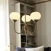 Image de PR Home Lustre Elsy laiton verre crème à 3 lampes