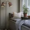 Image de PR Home Lampadaire Amy laiton Sofia dahlia marron 150cm 2flg.