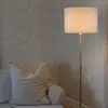 Image de PR Home Lampe sur pied Amy, beige/doré, hauteur 150 cm, textile, E27
