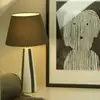 Image de PR Home Lampe de table Leya, vert/blanc, hauteur 54 cm, métal/tissu