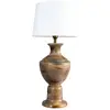 Image de PR Home Lampe à poser Alma, blanc/marron, hauteur 69 cm, bois/tissu