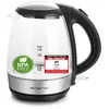 Image de EMERIO WK-125145 Bouilloire sans fil verre, noir, argent Contenance: 1.2 l