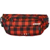 Image de USWE Ceinture de hanche réglable, sac banane, léger, sans rebond, poches de rangement zippées pour VTT, enduro, randonnée, compatible avec la poche d'hydratation (non incluse), Flanelle rouge, 6L US
