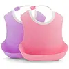 Image de Twistshake Baby Bibs - 2 Pack | Infant Bib with Adjustable Neck Band and Large Food Pouch | Waterproof - BPA Free | Pink Purple