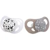 Image de Twistshake Sucette pour Bébé - Paquet de 2   Forme Orthodontique   Ultra Léger   Tétine en Silicone Souple   Sans BPA   Convient aux Bébés âgés de 0 à 6 Mois   Gris Blanc