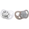 Image de Baby Pacifier - 2 Pack | Orthodontic Shape | Ultra Light | Soft Silicone Teat | BPA-Free | Suitable for Babies Aged 6+ Months | Grey White