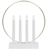 Image de Chandelier de fenêtre à LED « Gloss », 4 LED blanc chaud, matériau : bois, couleur : blanc/laiton, env. 32 x 35 cm