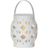 Image de Lanterne de jardin FLAME M blanche, effet feu et minuterie
