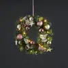 Image de STAR TRADING Couronne de sapin LED Noël avec déco argentée/rose