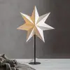 Image de STAR TRADING Étoile sur pied Mixa métal/papier noire/blanche