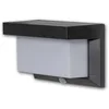 Image de Star Trading Applique solaire LED VALLA, plastique, noir, blanc chaud, 3 modes d'éclairage, détecteur de mouvement PIR, capteur crépusculaire, IP44