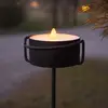 Image de STAR TRADING Bougie LED Torch Candle noir Métal/cire Fonctionnement sur piles