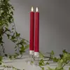 Image de STAR TRADING Bougie LED Flamme Stripe, rouge, 25 cm, cire, batterie, set de 2 pièces