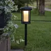 Image de STAR TRADING Lampe sur piquet LED solaire Alippa, noir, hauteur 44 cm Métal