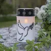 Image de STAR TRADING Lampe funéraire LED Dove, blanc/noir plastique 12,5 cm pile