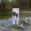 Image de STAR TRADING Lampe funéraire LED Dandelion, 21 cm blanc/noir Plastique Pile