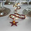 Image de STAR TRADING Guirlande lumineuse LED Beady, rouge, perles en bois, 150 cm, pile