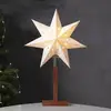 Image de STAR TRADING Lampe à poser Karo, blanche, 55 cm, papier, bois d'acacia, étoile