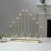 Image de STAR TRADING Chandelier Novum, à 10 lampes, couleur laiton, métal, E5