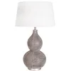 Image de Lampe de table Lofty - Hauteur : 55 cm - Satin/abat-jour blanc - E27