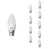 Image de SILAMP Ampoule LED B22 6W 220V C37 180° (Pack de 10) - Blanc Chaud 2300K - 3500K