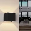 Image de SILAMP Applique Murale Noire Design LED 12W IP54 Carré - Blanc Chaud 2300K - 3500K