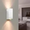 Image de SILAMP Applique Murale Blanche LED Carrée IP44 double faisceau GU10