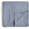 Image de mushie Couverture D'emmaillotage en Mousseline pour Bébé | Naissance 0-3 Mois | Coton Organique | Gigoteuse pour Bébé | Prélavée | Couverture de Réception | Fabriquée au Danemark | Tradewinds