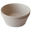 Image de mushie Lot de 2 bols ronds pour enfants, Réutilisables, sans BPA, Passe au lave-vaisselle et au micro-ondes, Fabriqués au Danemark (Vanilla)