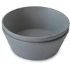 Image de mushie Lot de 2 bols ronds pour enfants, Réutilisables, sans BPA, Passe au lave-vaisselle et au micro-ondes, Fabriqués au Danemark (Smoke)