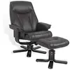 Image de Fauteuil de Relaxation Classique - NAUTÈS en Cuir Noir