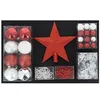 Image de Kit Boules de Noël & Cimier Rouge/Argent - Set 44 pcs